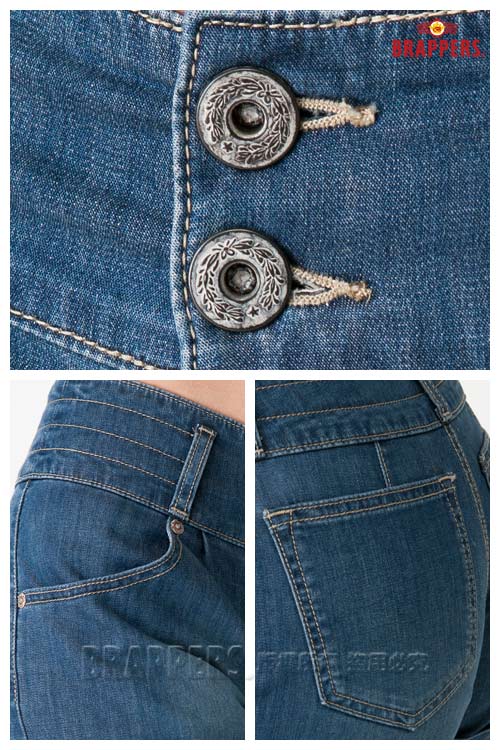 BRAPPERS Boy Friend Jeans系列—女用天絲棉反摺熱褲-中藍
