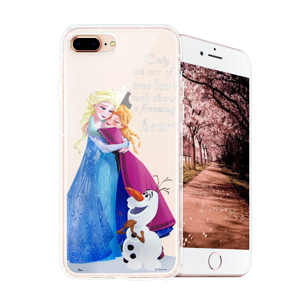 冰雪奇緣展場限定版 iPhone 8 plus/7 plus 空壓殼(艾莎安娜雪寶)