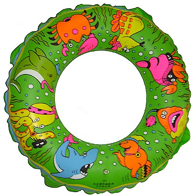 速霸 泳圈 可愛動物卡通圖案兒童泳圈(綠色2入)