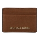 MICHAEL KORS 金字防刮皮革卡片夾(棕) product thumbnail 1