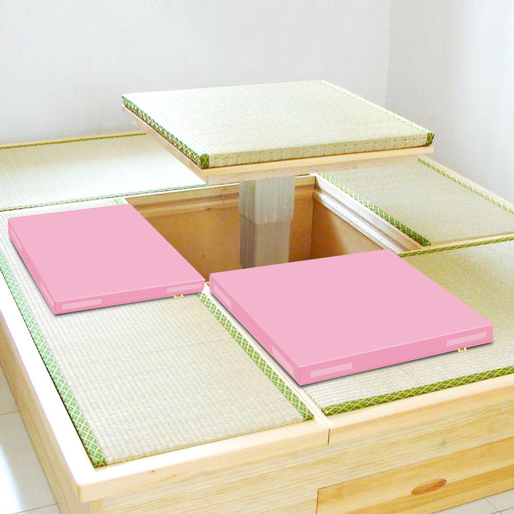 超厚6cm環保PU皮革 和室坐墊 -粉紅2片/組 LOG樂格