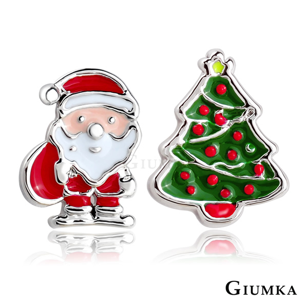 GIUMKA 歡樂耶誕 針式耳環-銀色