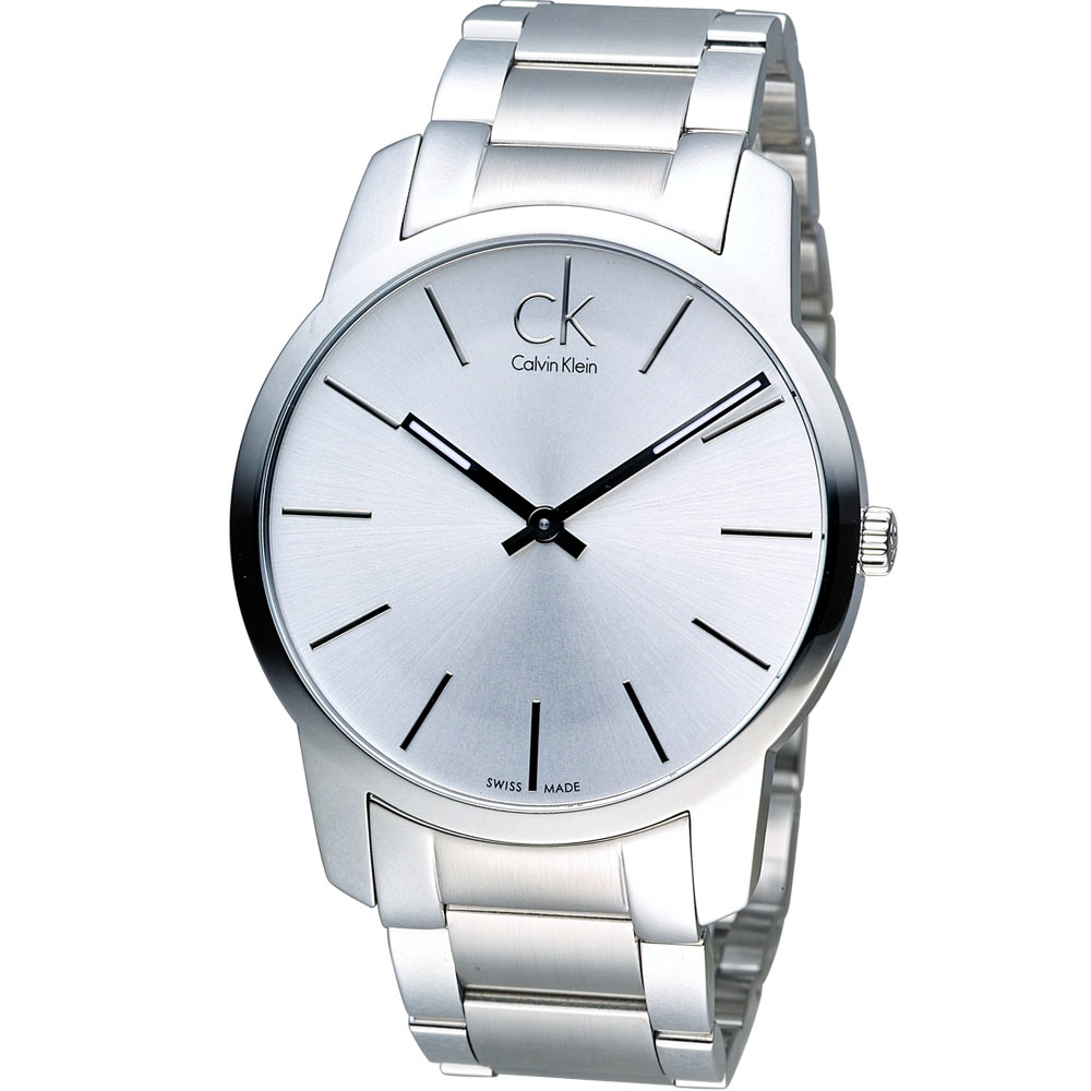 Calvin Klein 完美主義簡約石英腕錶-銀/43mm