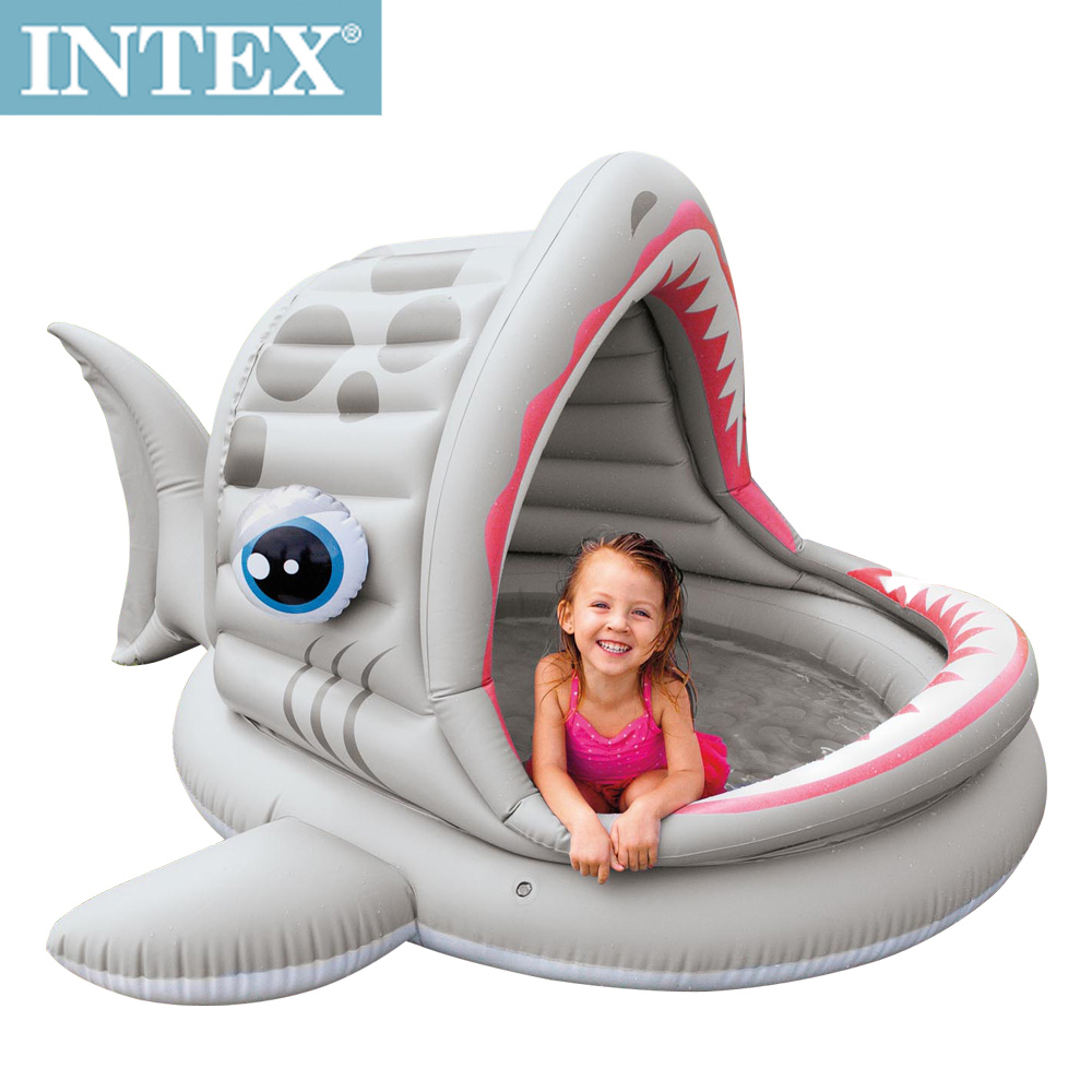 INTEX BABY鯊魚游泳池/遮陽戲水池(121L)(57120)