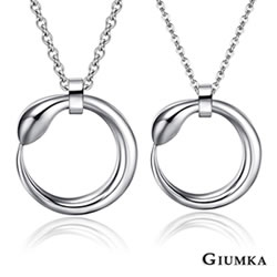 GIUMKA對鍊情侶短鍊白鋼情人節禮物難分難捨一對價格 銀色 MN01661