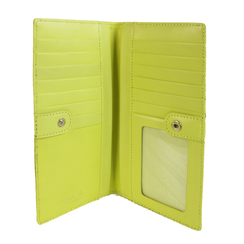 agnes b. 鱷魚壓紋卡片長夾(黃)