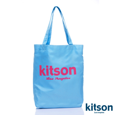 kitson  經典LOGO購物袋/托特包  水藍