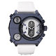 DIESEL 追蹤警探多國時區時尚腕錶-藍/白/55x53mm product thumbnail 1