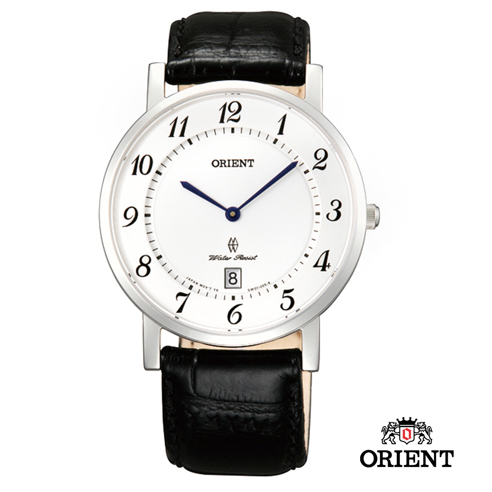 ORIENT 東方錶 SLIM系列 超薄優雅阿拉伯數字藍寶石鏡面石英錶-白色/38mm