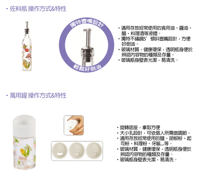 綠果園玻璃密封調味罐