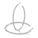 GIUMKA 925純銀耳環C字雙邊鑲鑽時尚圈圈4.3CM-共4色 product thumbnail 1
