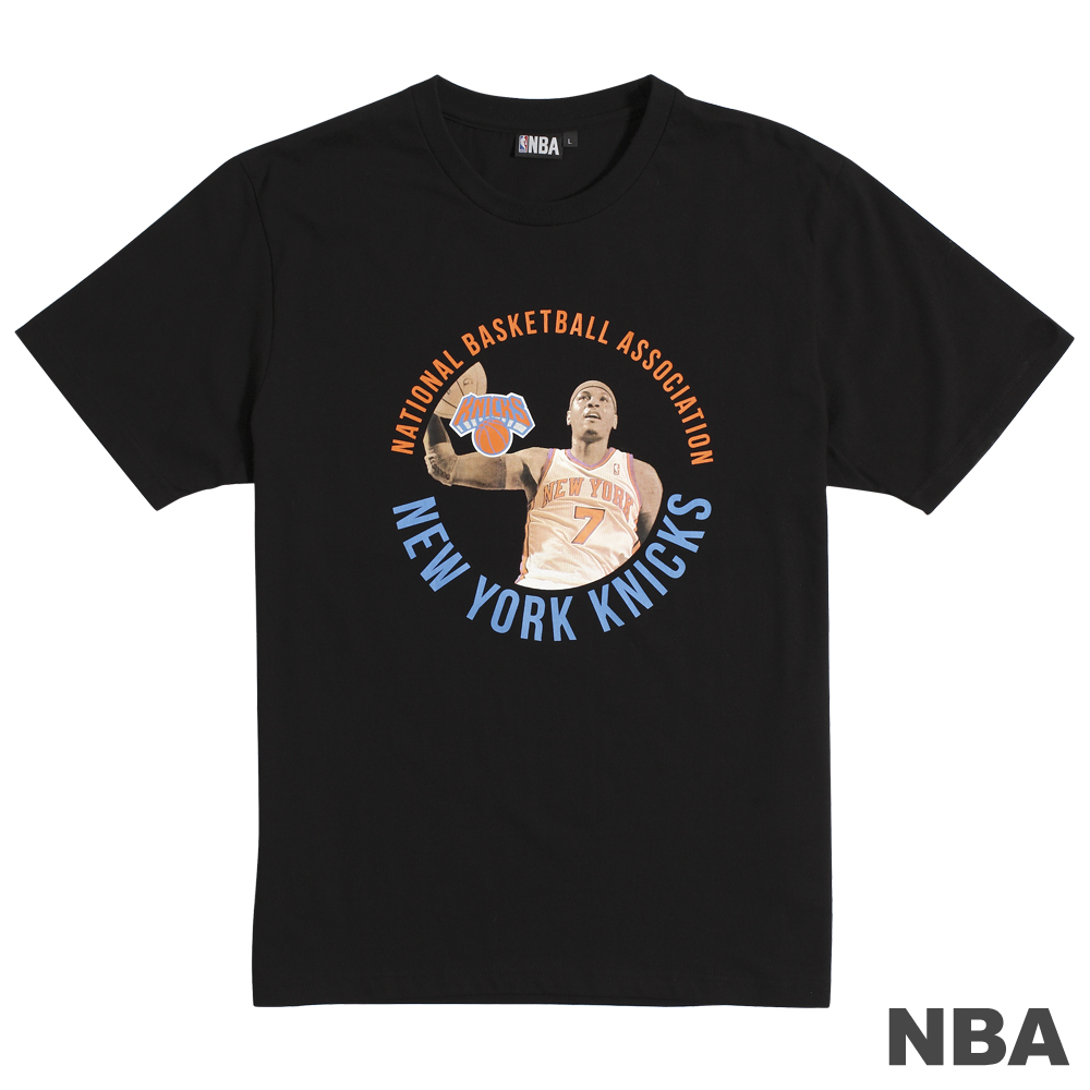 NBA-紐約尼克隊Carmelo Anthony經典肖像T恤-黑(男)