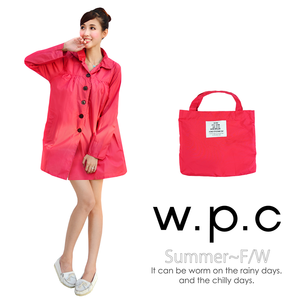 【w.p.c.】baby style。時尚雨衣/風衣(R1002)_桃紅