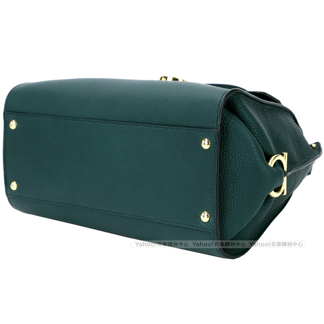 Salvatore Ferragamo Sofia 牛皮兩用提包(中/綠色)
