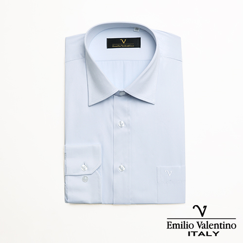 Emilio Valentino 范倫提諾商務長袖襯衫-淺藍