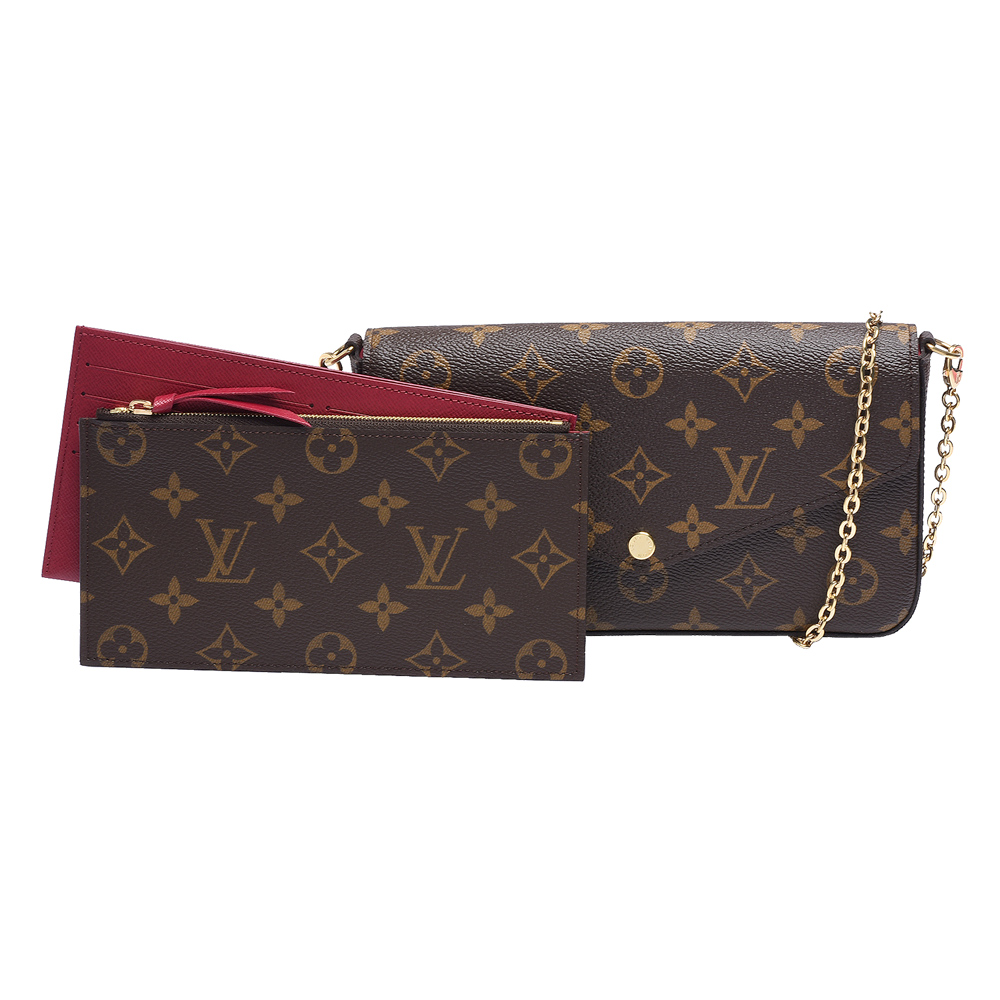 LV M61276 Pochette F?licie系列肩揹/手拿包(紫紅)