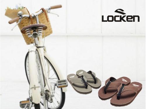 LocKen 獨特設計簡約素面夾腳拖涼鞋(藍色)