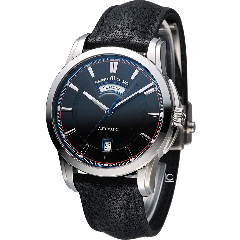 Maurice Lacroix 艾美錶 奔濤系列 自動機械腕錶-黑/40mm