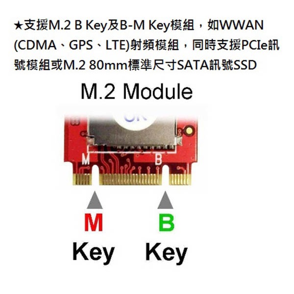 Awesome NGFF M.2 B-M Key轉B Key轉接卡－AWD-DT-151B