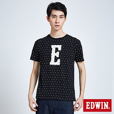EDWIN 大E點點 LOGO短袖T恤-男-黑色