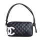 CHANEL 經典康朋系列雙C LOGO橫式手提包(黑.白) product thumbnail 1