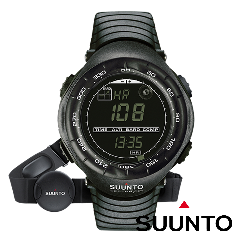 【SUUNTO 公司貨】VECTOR HR 進化者極限運動登山錶(含心率帶)/精典黑