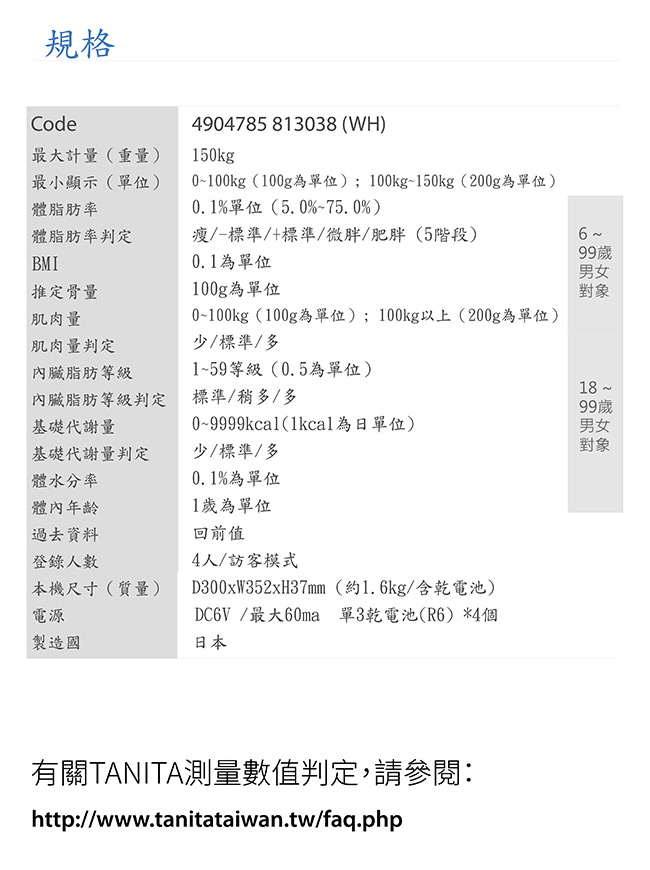 日本 TANITA 十合一語音體組成計 BC-202 (日本製)