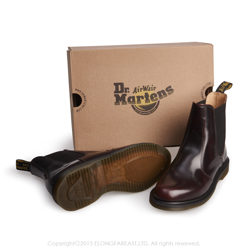 Dr.Martens FLORA-尖楦側邊鬆緊短靴-女款-櫻桃紅