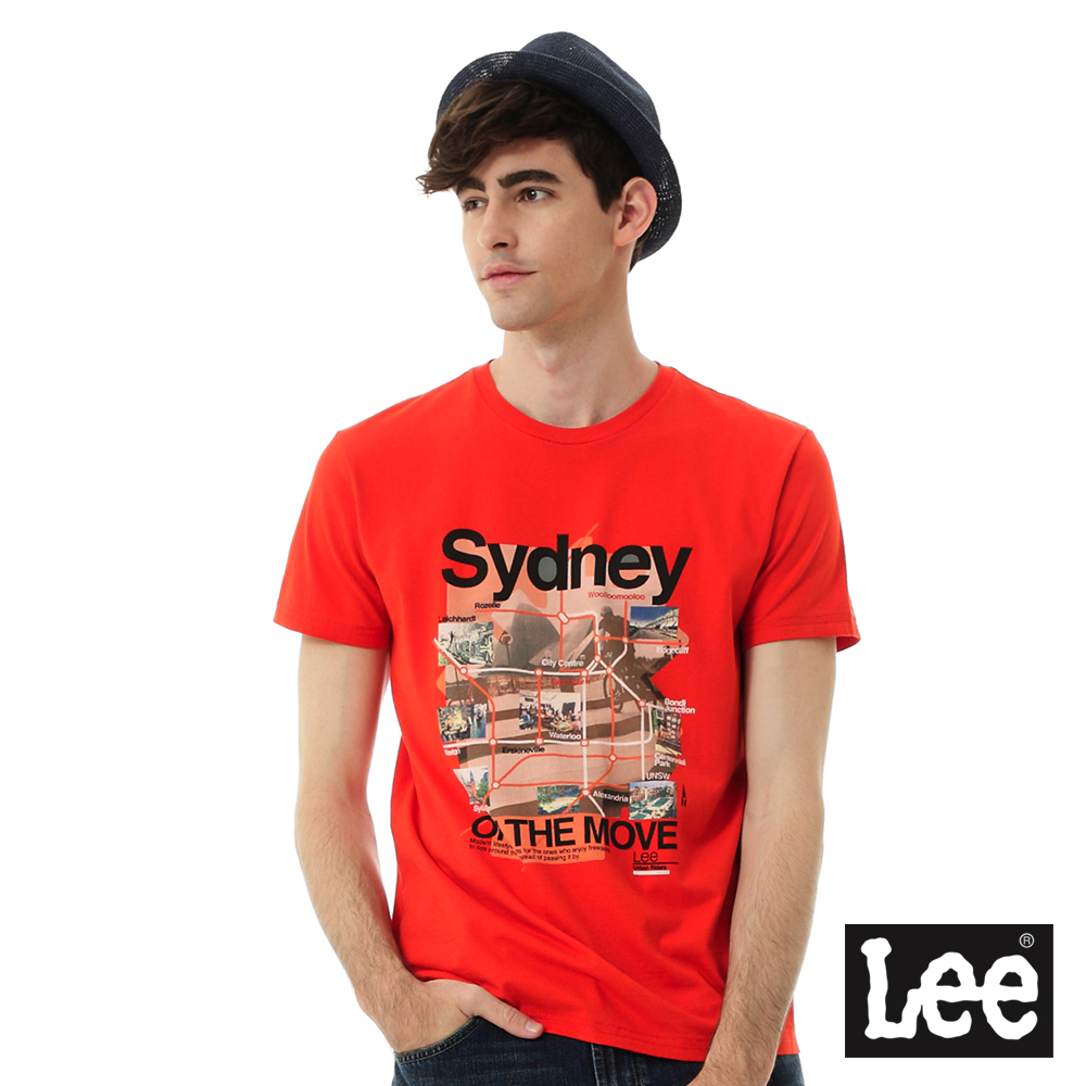 Lee 城市短袖T恤Sydney-UR-男款-紅色