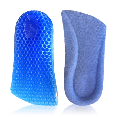 足的美形  藍色矽膠蜂窩7分增高墊 (二雙)