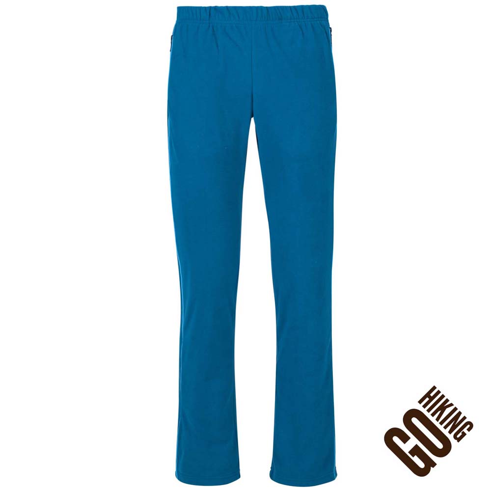 【GoHiking】女刷毛保暖長褲-中藍色