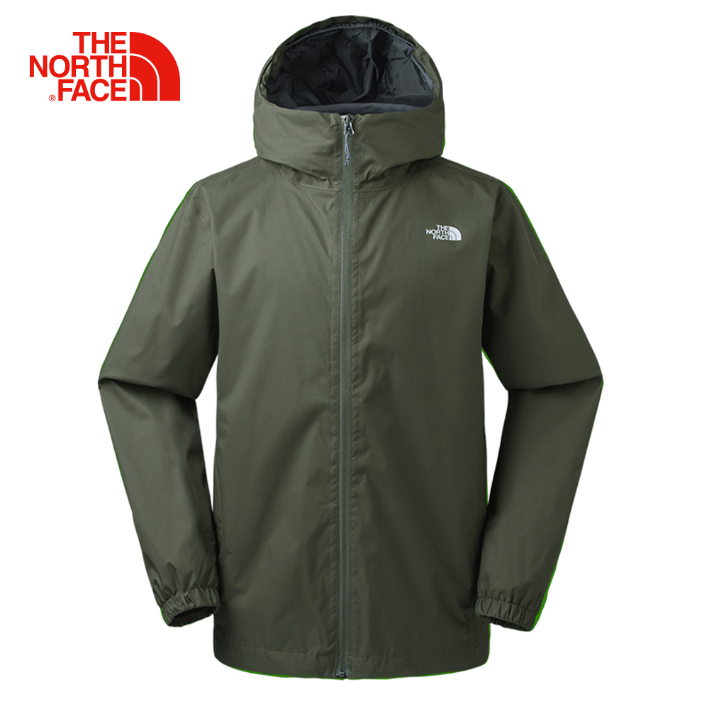 The North Face北面男款綠色防水透氣風衣
