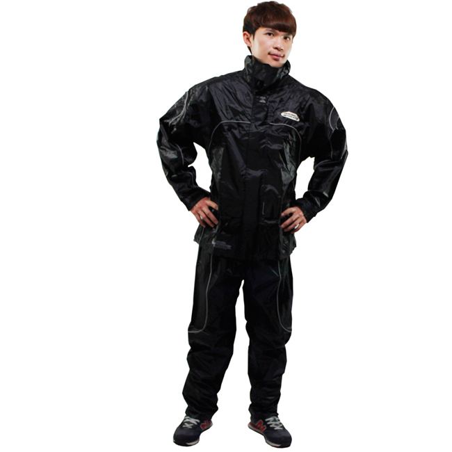 [快]天龍牌 新重裝上陣F1機車型風雨衣-黑色+通用鞋套
