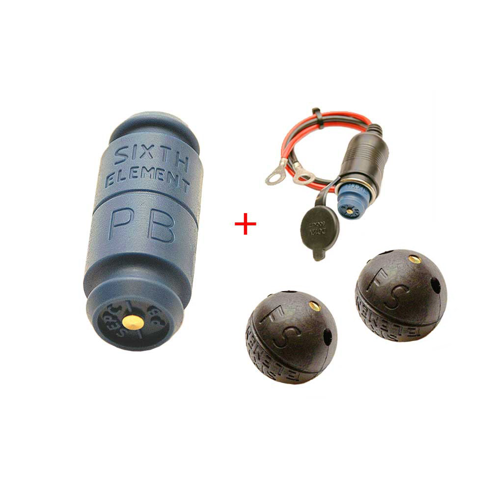 第六元素藍色電集棒+單孔插座+FS汽油彈(黑)*2 超值組合