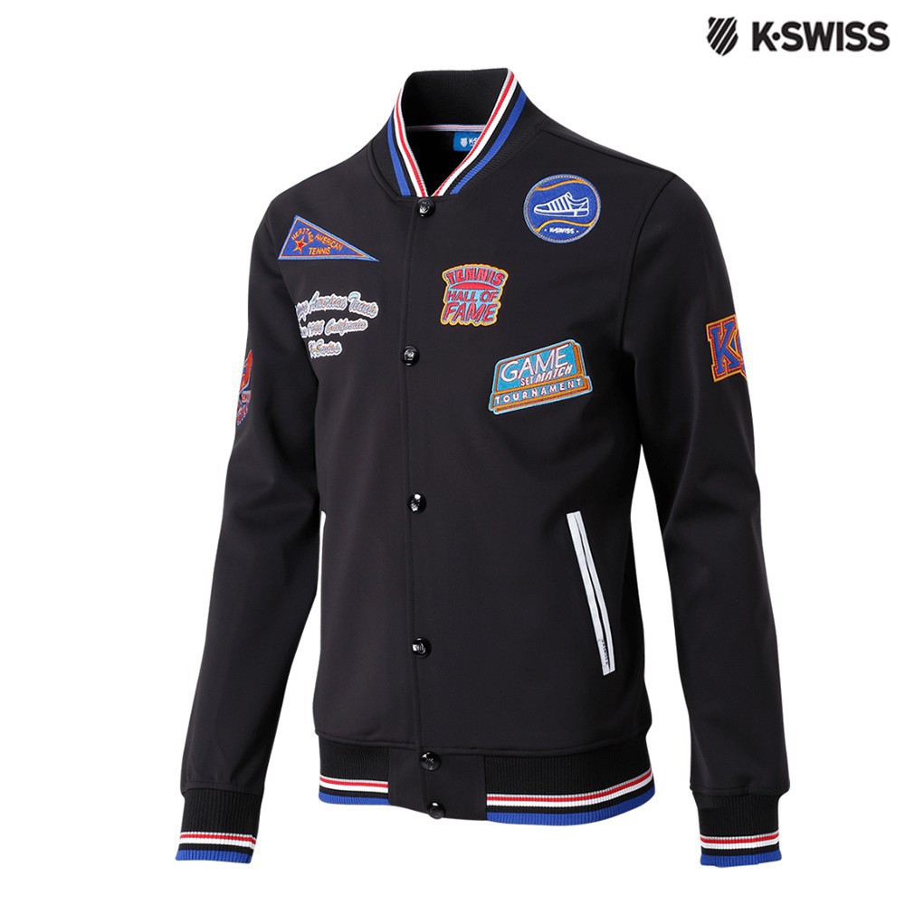 K-Swiss Bomber Jacket休閒長袖外套-男-黑