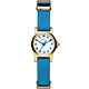 Marc Jacobs Henry Dinky 俏麗浮雕品牌女錶-白x金框x藍/21mm product thumbnail 1