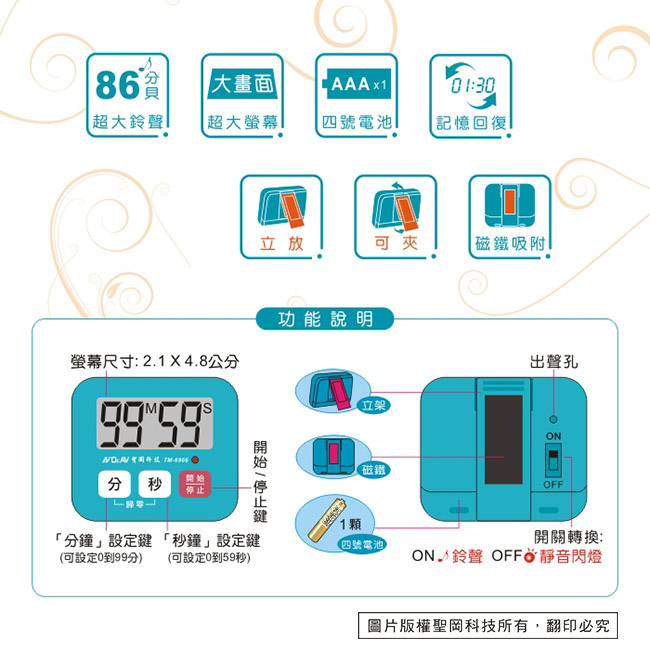 營業用專用倒時器 TM-6966 (2入/組)