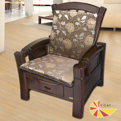 凱蕾絲帝 木椅通~高支撐加厚連體L型坐墊(4入)- 里昂玫瑰咖啡