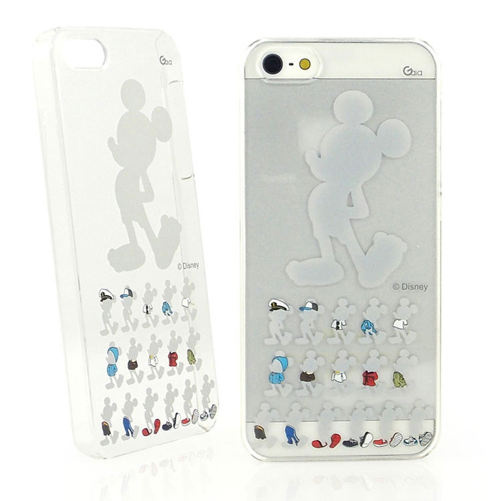 Disney iPhone 5/5S / SE 彩繪手繪風透明手機殼-剪影米奇