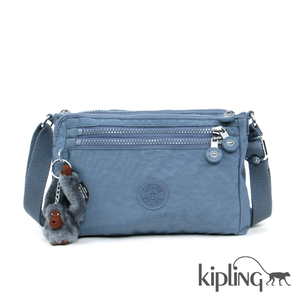 Kipling 斜背包 紫羅蘭灰素面-小