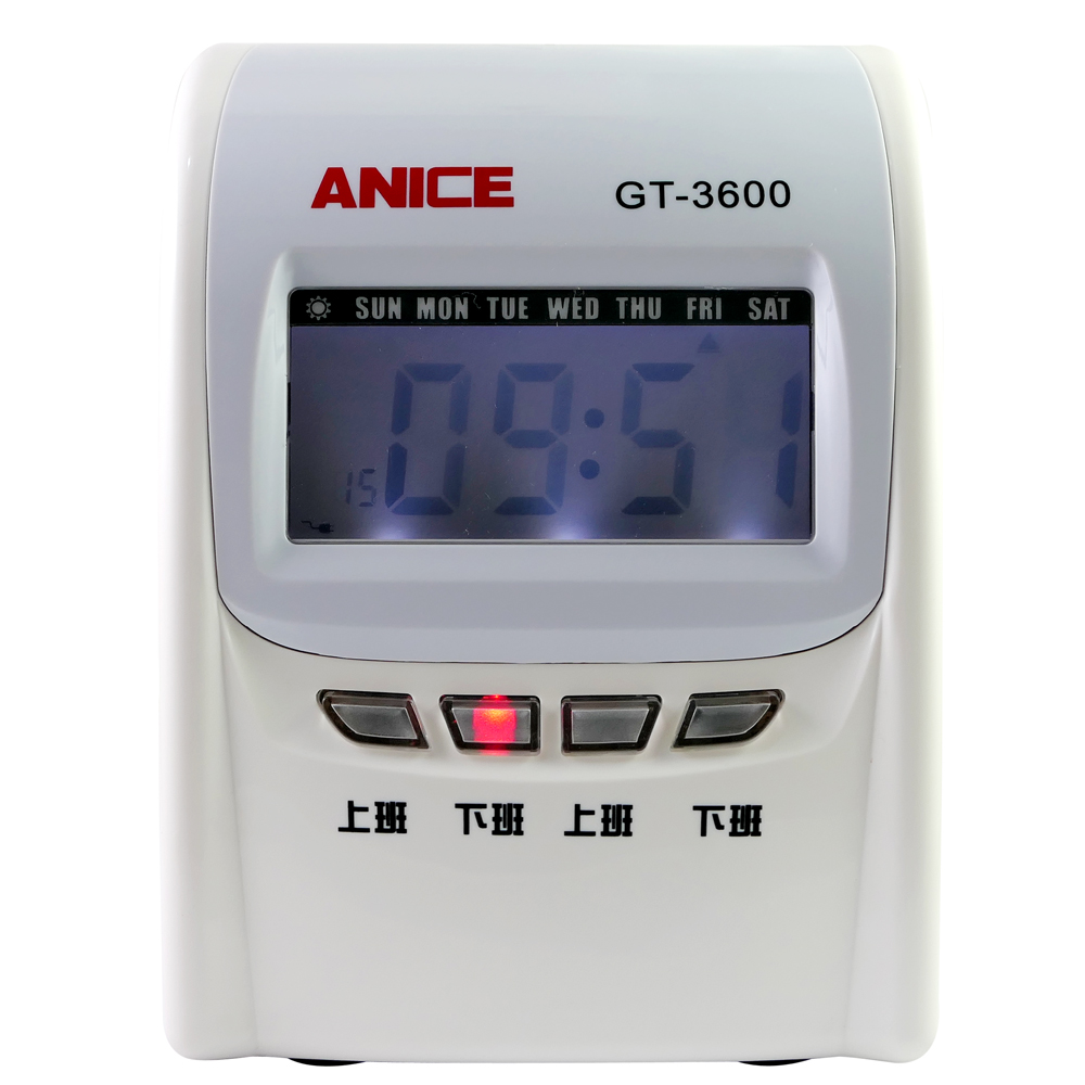 Anice微電腦液晶顯示四欄位專業打卡鐘 GT-3600