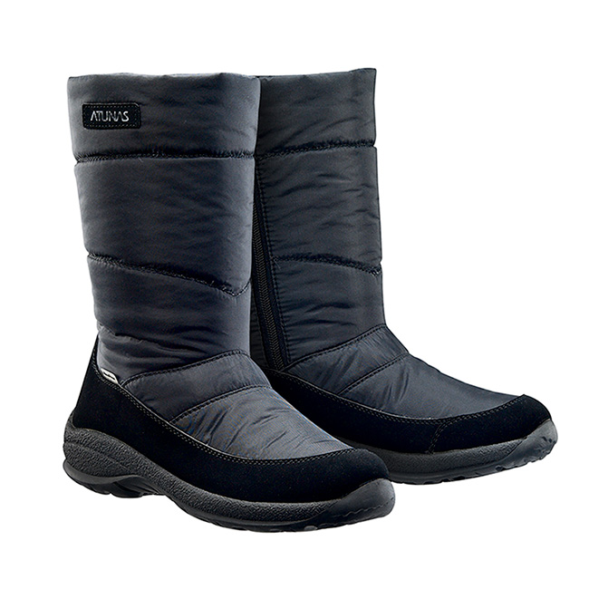 【ATUNAS 歐都納】女款內層絨毛中筒保暖防水雪靴GC-1608黑