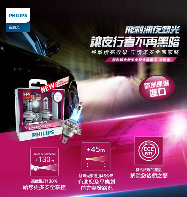 PHILIPS 飛利浦車燈 夜勁光XVP+亮130% (公司貨)-急速配