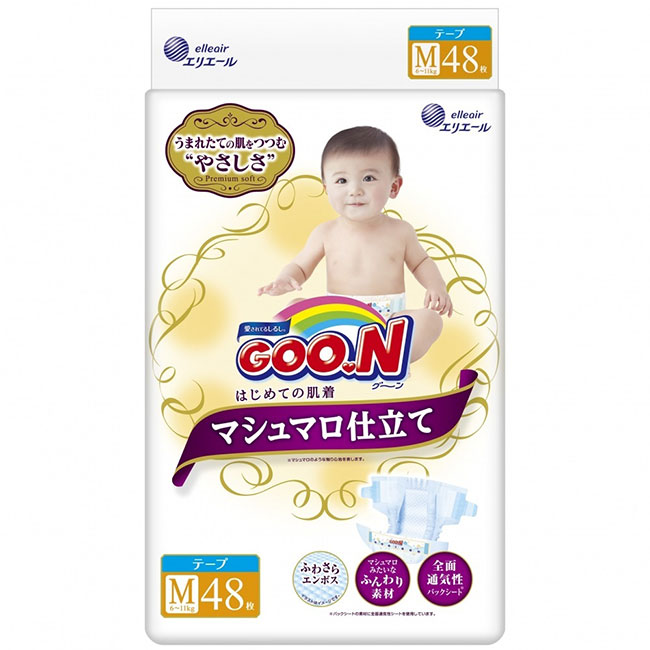 GOO.N 日本大王 棉花糖特仕紙尿褲 境內版 M 48片