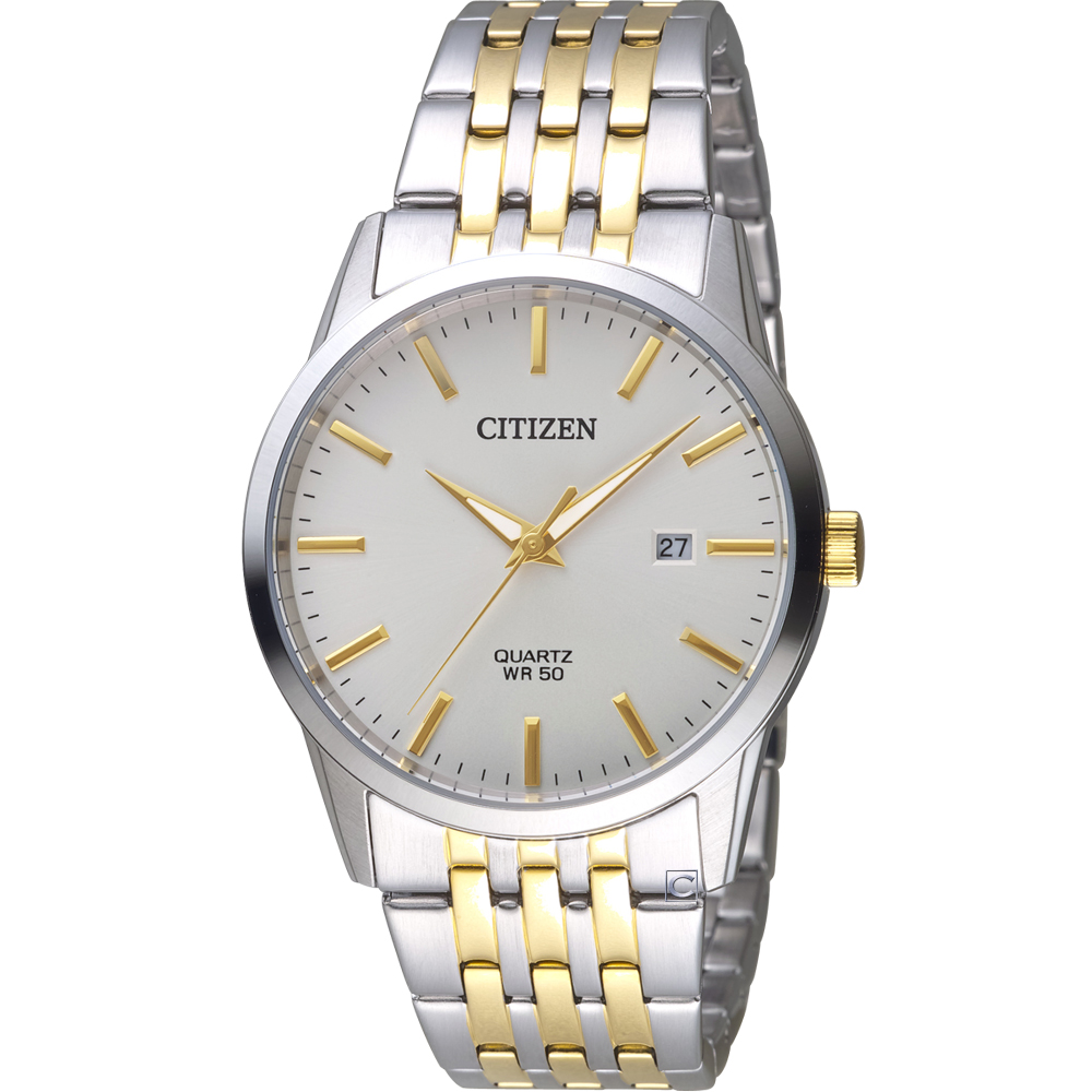 CITIZEN星辰極簡主義時尚腕錶(BI5006-81P)-39mm/銀色x金色