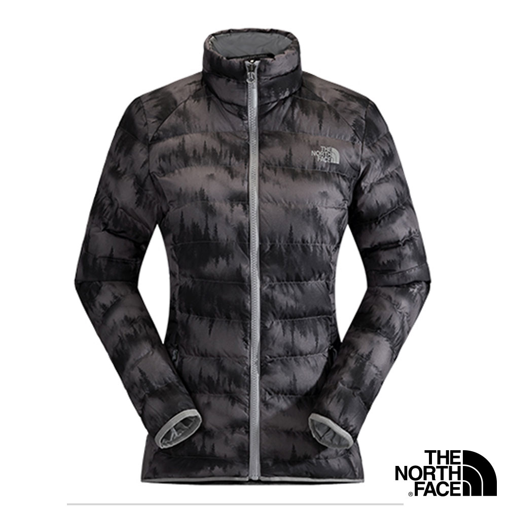 The North Face 女 700 fill 羽絨外套 山景黑印花