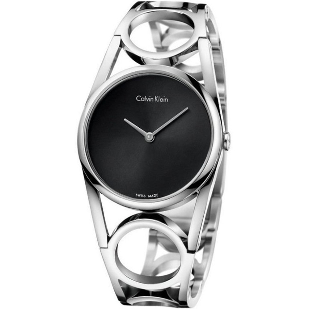 Calvin Klein K5U round 系列 經典手環錶款-黑/33mm