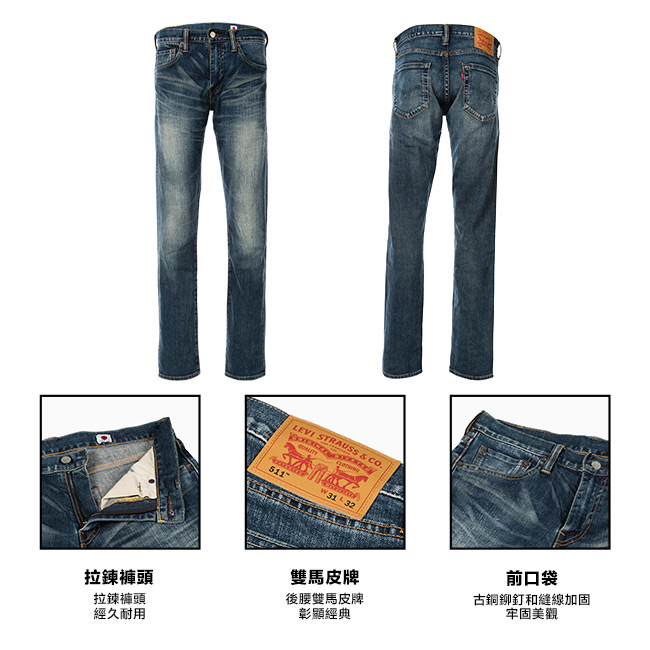 Levis 男款 511 低腰修身窄管牛仔長褲 / 赤耳 / MIJ日製