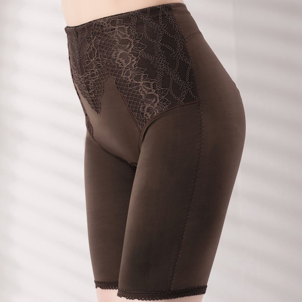 思薇爾 塑美波系列輕機能高腰長筒束褲(醇品褐)