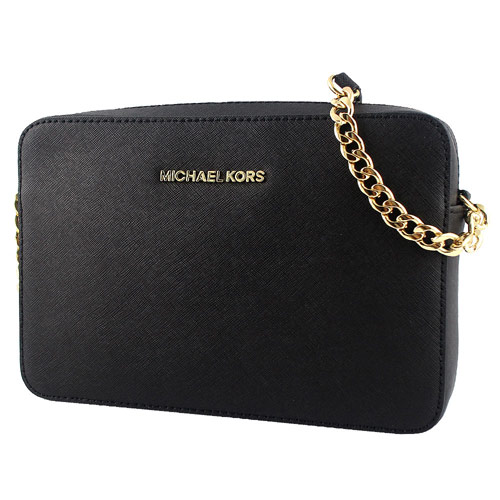 MICHAEL KORS Jet Set 防刮皮革黑色方型斜背包